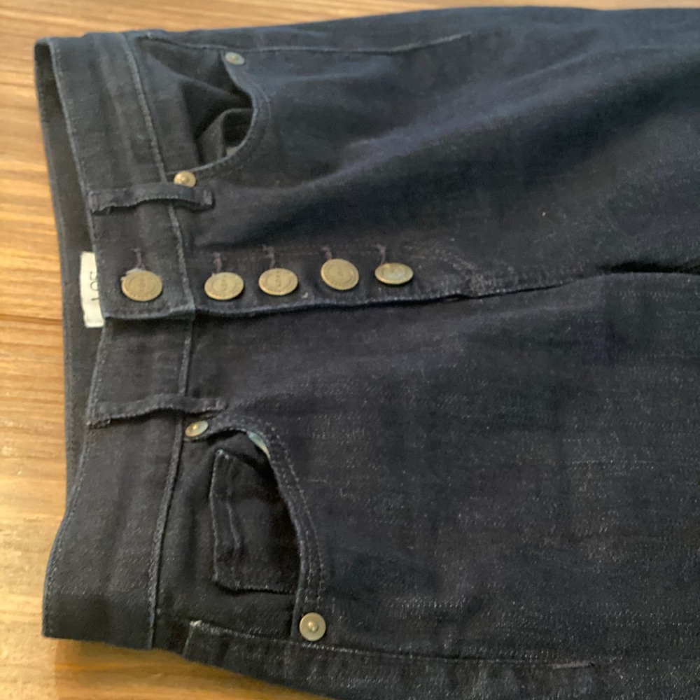 Loft Petite Button Up Dark Jeans